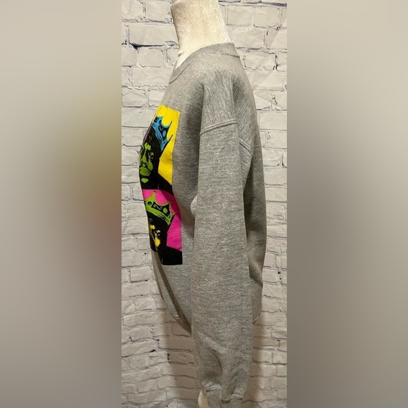 The Notorious B.I.G BIGGIE SMALLS HEATHER GREY CREWNECK SWEATSHIRT XS - Picture 2 of 4